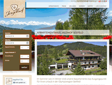 Tablet Screenshot of jagdhof-seefeld.at
